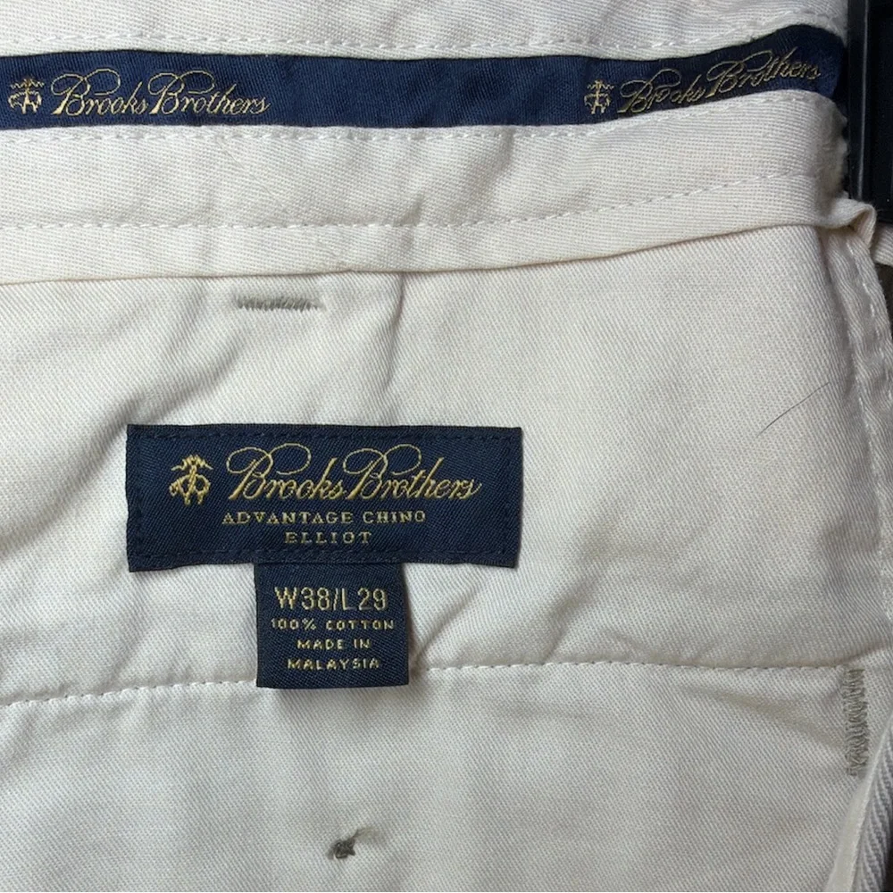 Brooks‎ Brothers Advantage Cotton Chino Elliot Cuffed Khaki Tan Pants 38 x 29